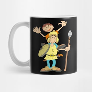 medieval soldier playing with the child Mug